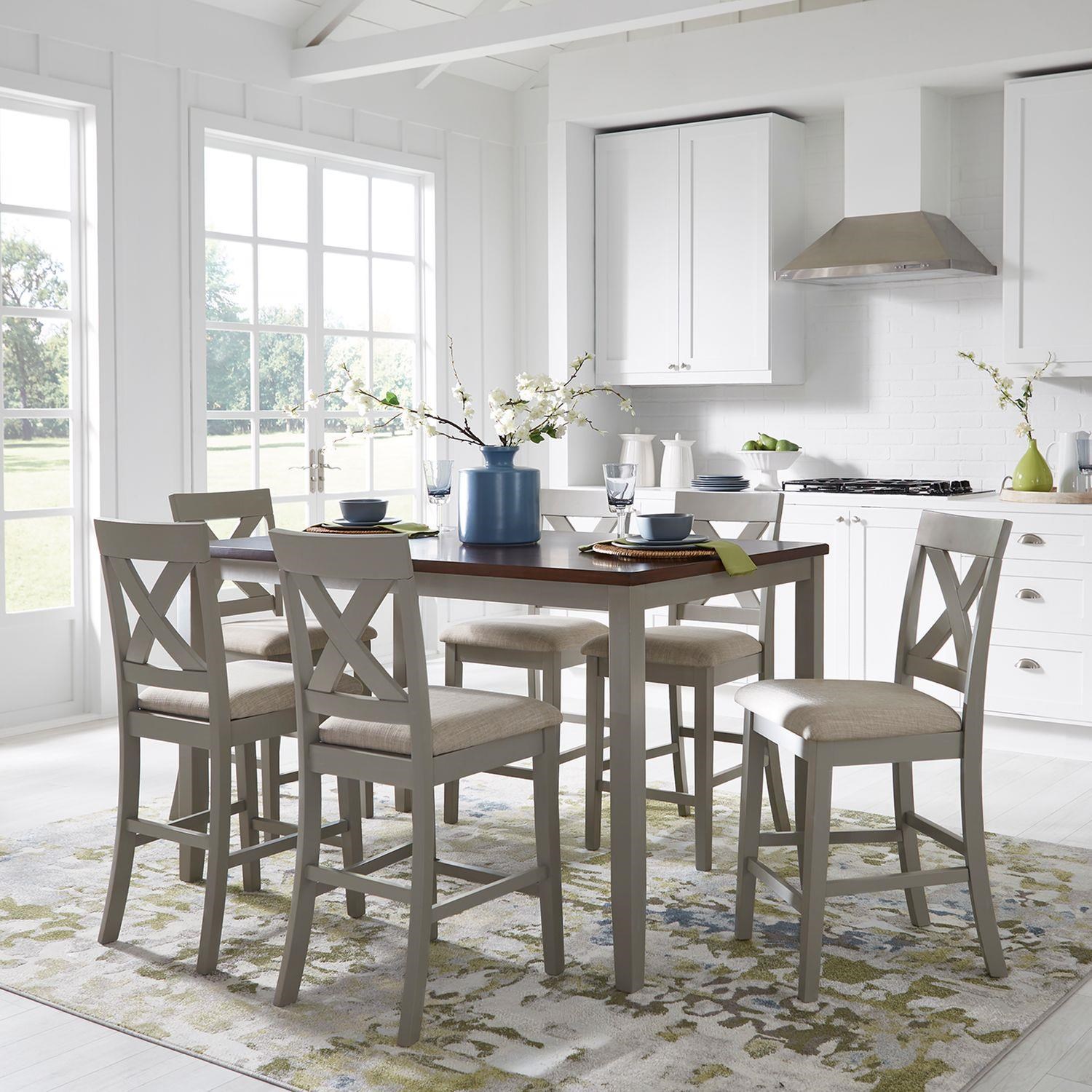 Liberty Furniture Thornton 264 CD 7GTS Thornton Counter Height Dining Table 6 Counter Stools Z R Furniture Dining 7 or more Piece Sets